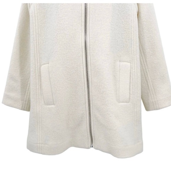 New J.Crew Swingy Mockneck Italian Boiled Wool Ivory Cream Coat Winter Jacket M - Picture 10 of 10